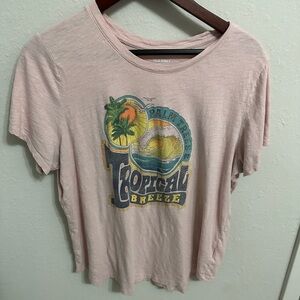 Old Navy Light Pink Tropical Graphic Tee